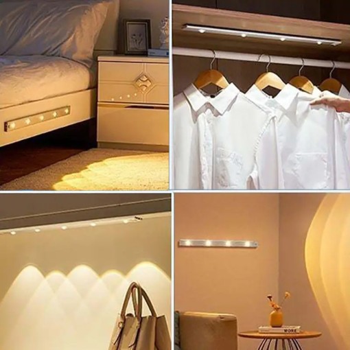 Spot Led Cu Senzor De Miscare 60cm 5v 3 Functii Lumina Calda/Rece/Neutra Usor De Instalat, Magnetic