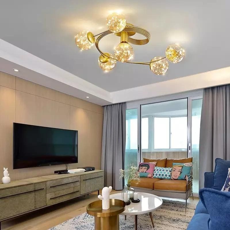 Lustra LED 40w Cu Lumina Calda GOLD, echivalent 220w