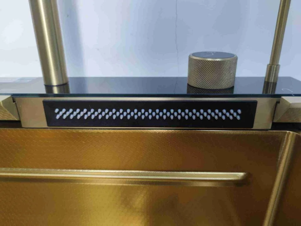 Chiuveta Bucatarie Multifunctionala Auriu cu LED, Inox, Auriu 75×45 cm